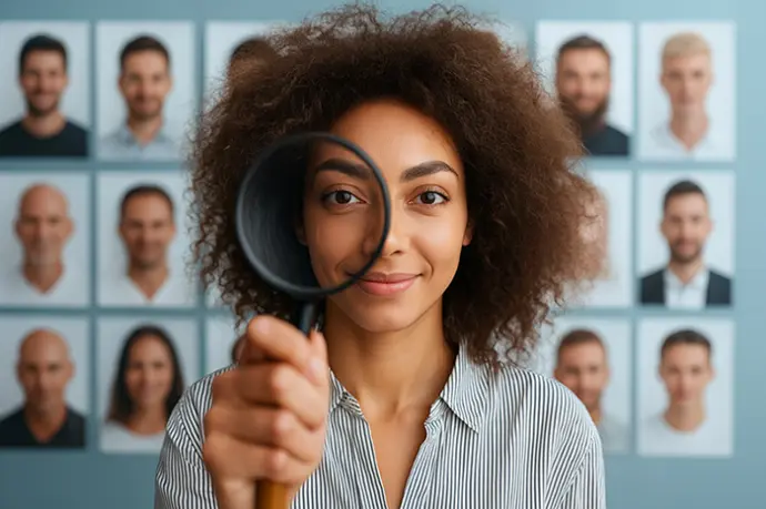 Une personne qui recherche un candidat