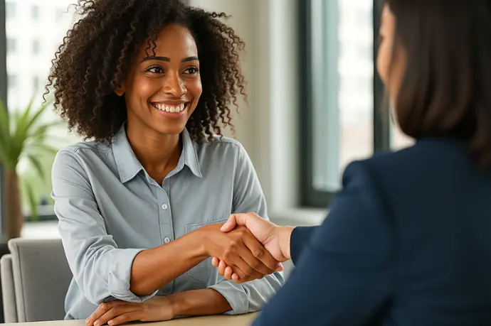 Une recruteuse qui rencontre un candidat